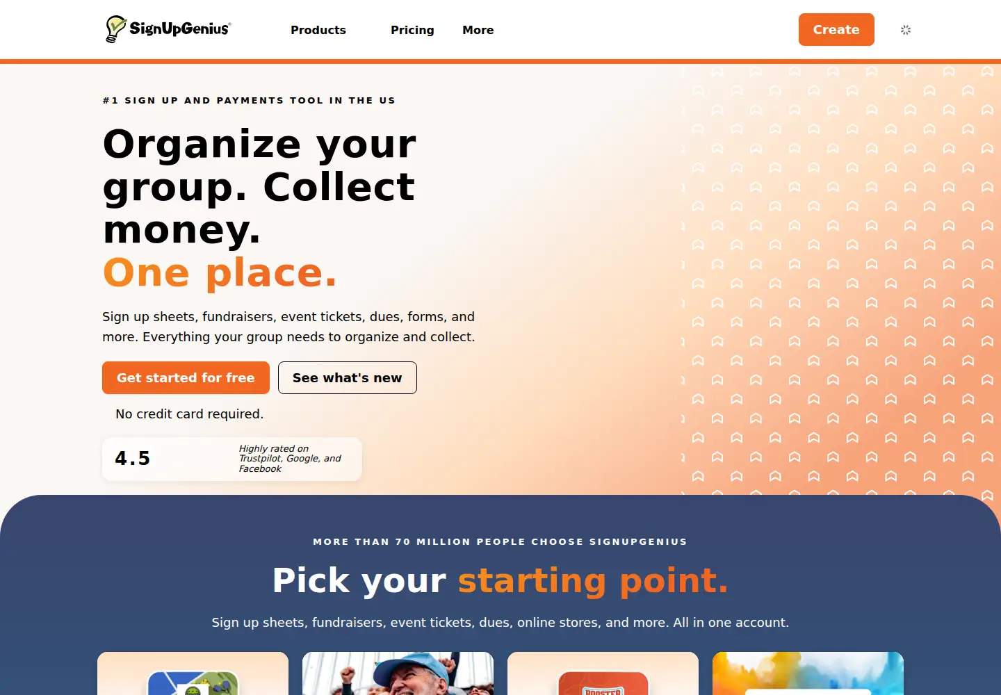 Screenshot of signupgenius.com