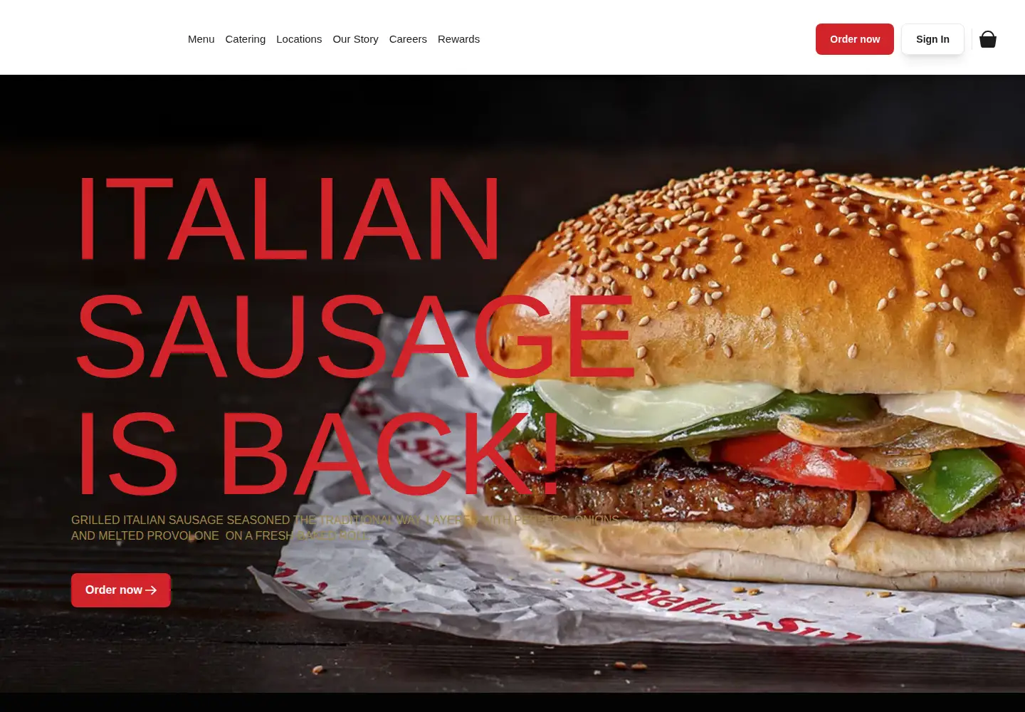 Screenshot of dibellas.com