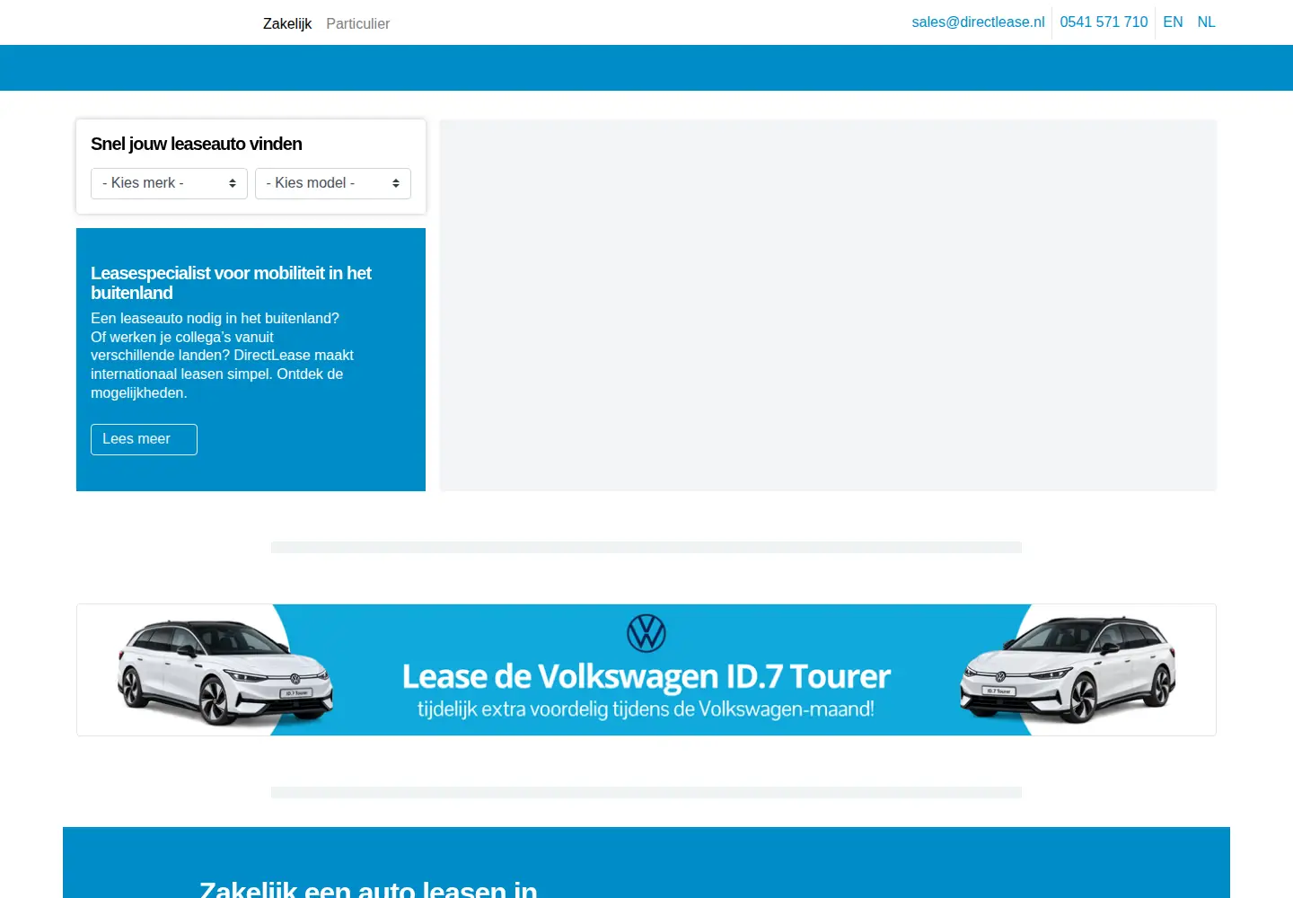 Captured homepage of directlease.nl in the current scan
