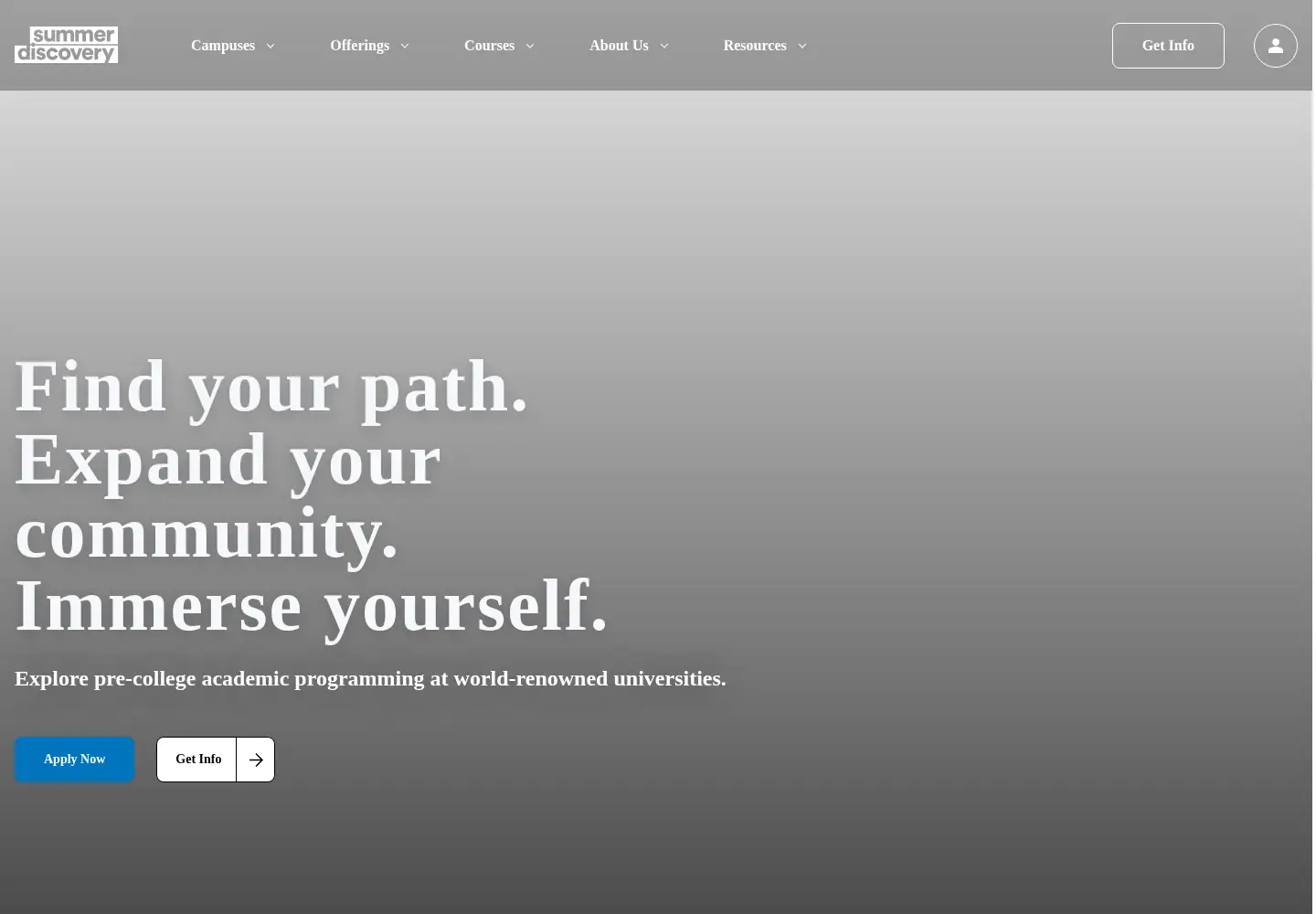 Captured homepage of summerdiscovery.com in the current scan