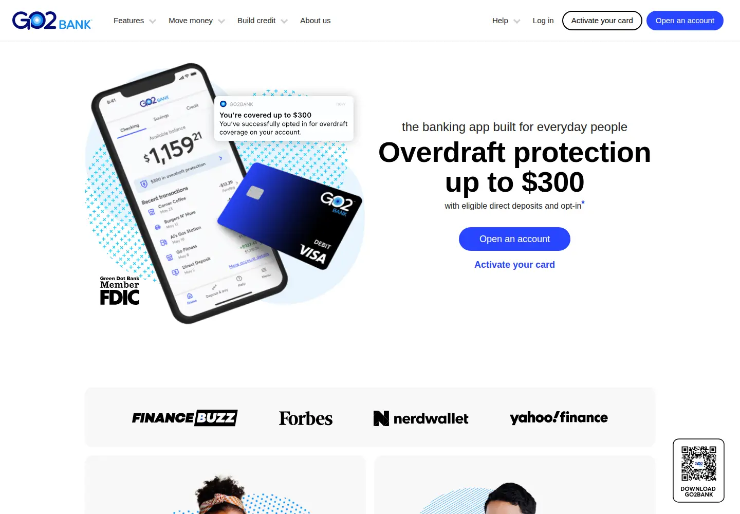 Screenshot of go2bank.com