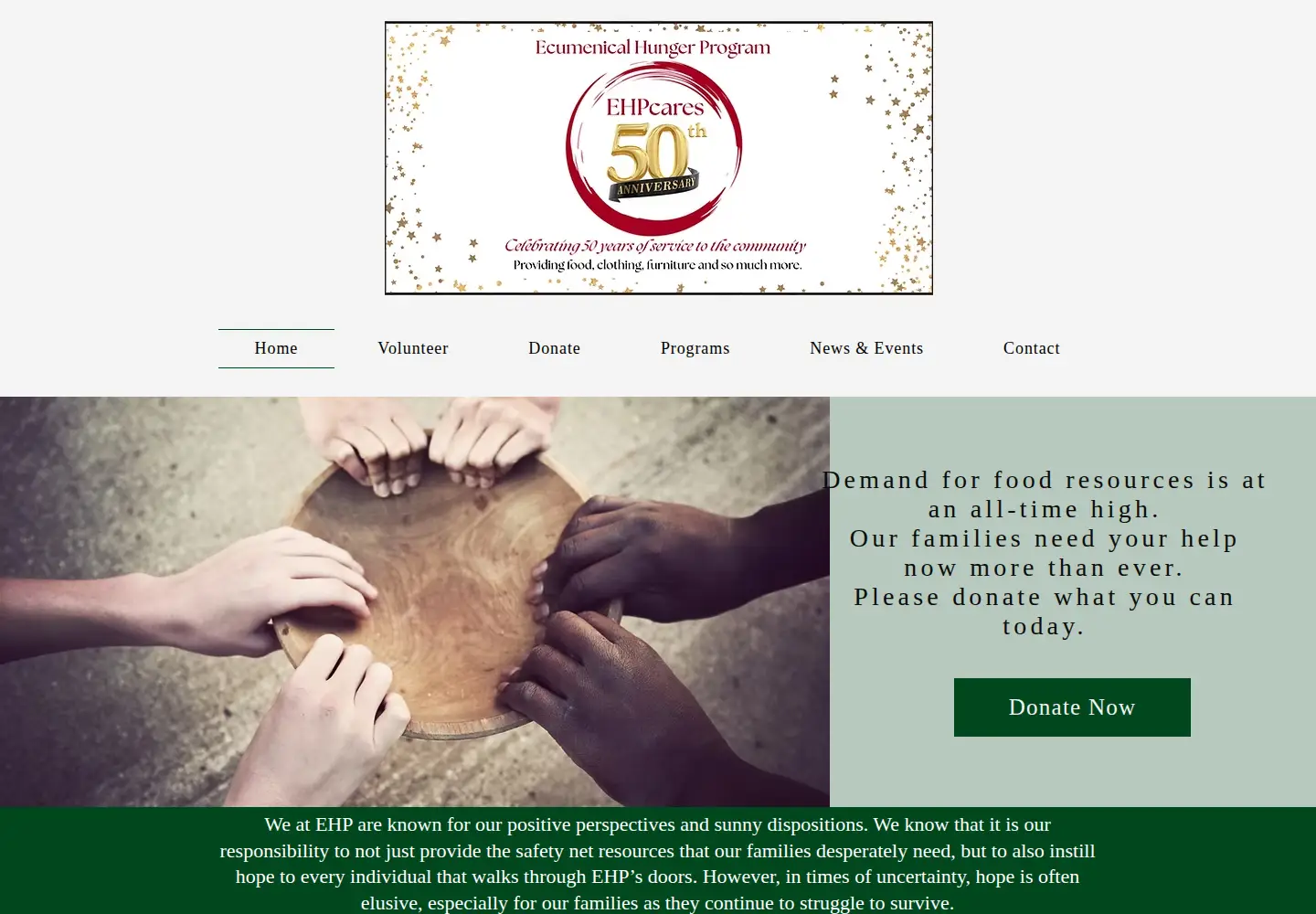 Screenshot of ehpcares.org