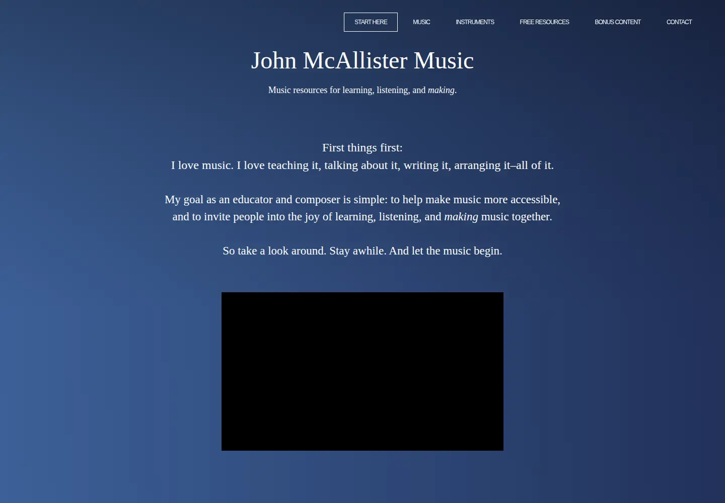 Screenshot of johnmcallistermusic.com