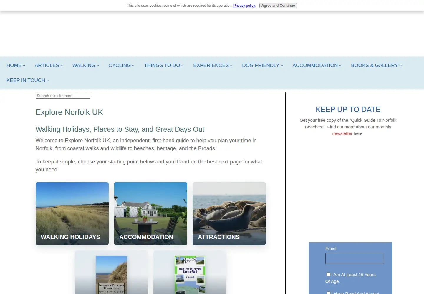 Screenshot of explorenorfolkuk.co.uk
