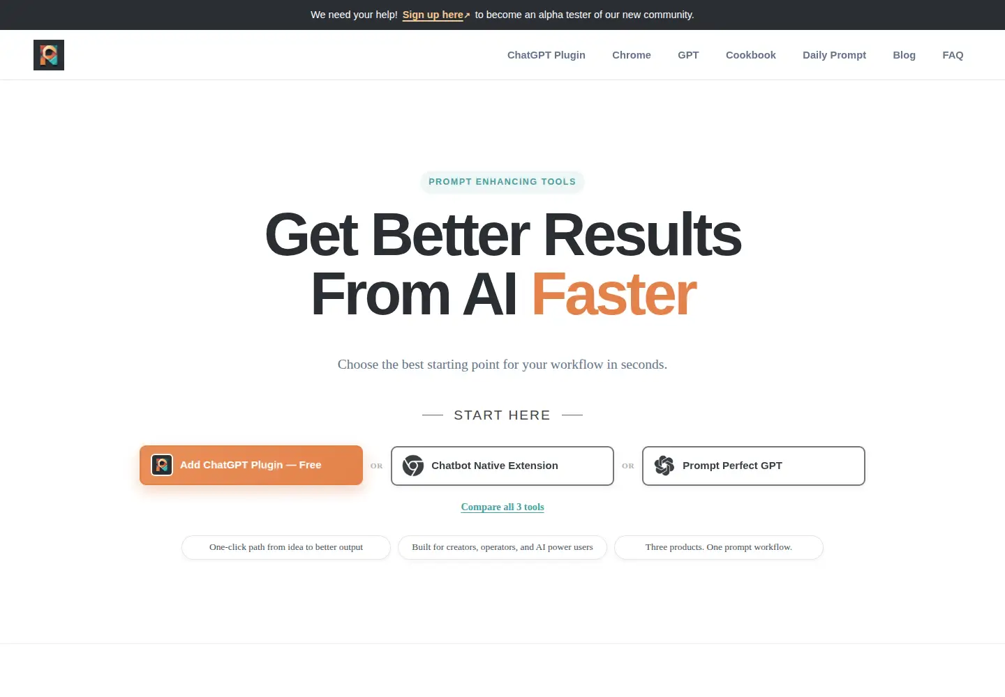 Screenshot of promptperfect.xyz