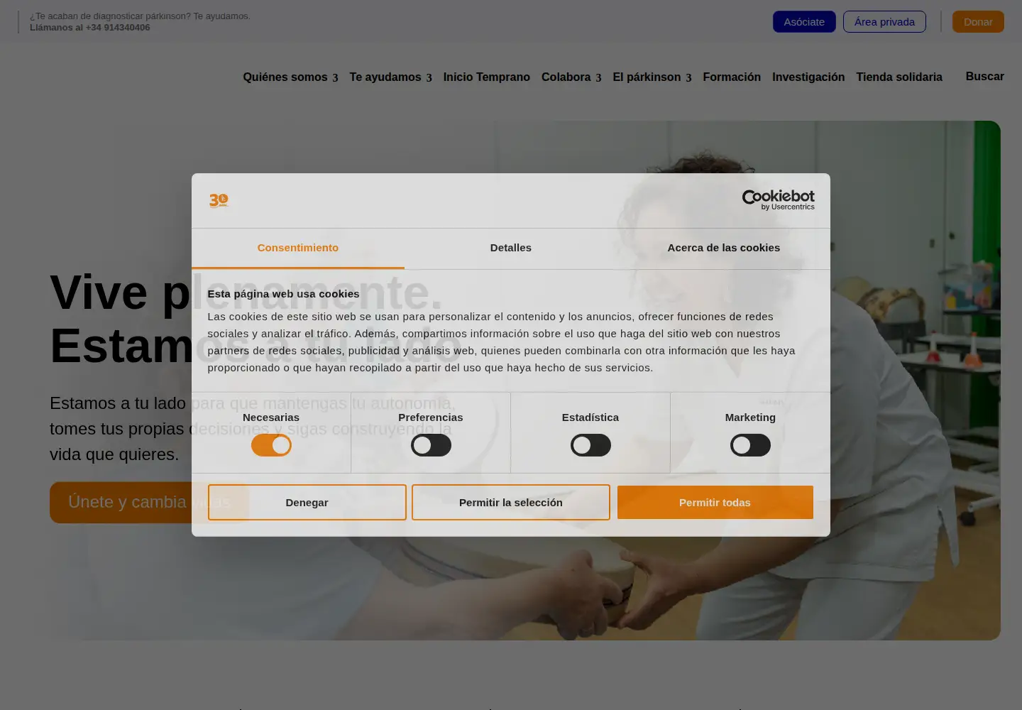 Screenshot of parkinsonmadrid.org