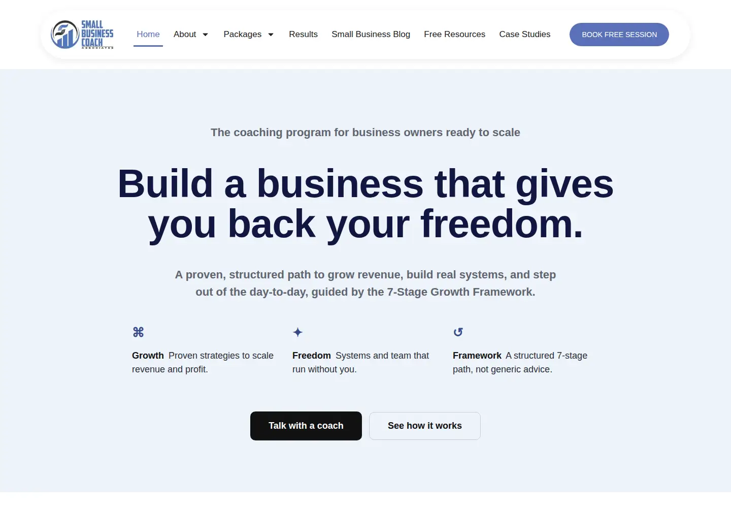 Screenshot of smallbusinesscoach.org
