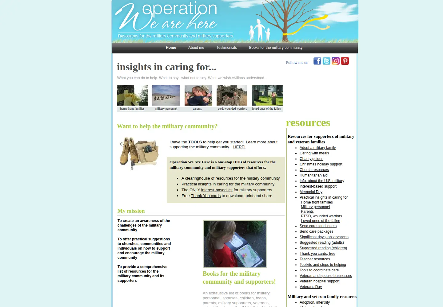 Captured homepage of operationwearehere.com in the current scan
