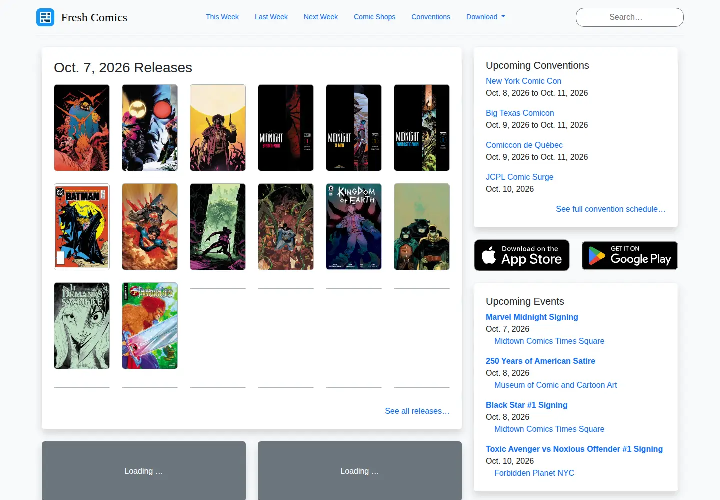 Screenshot of freshcomics.us