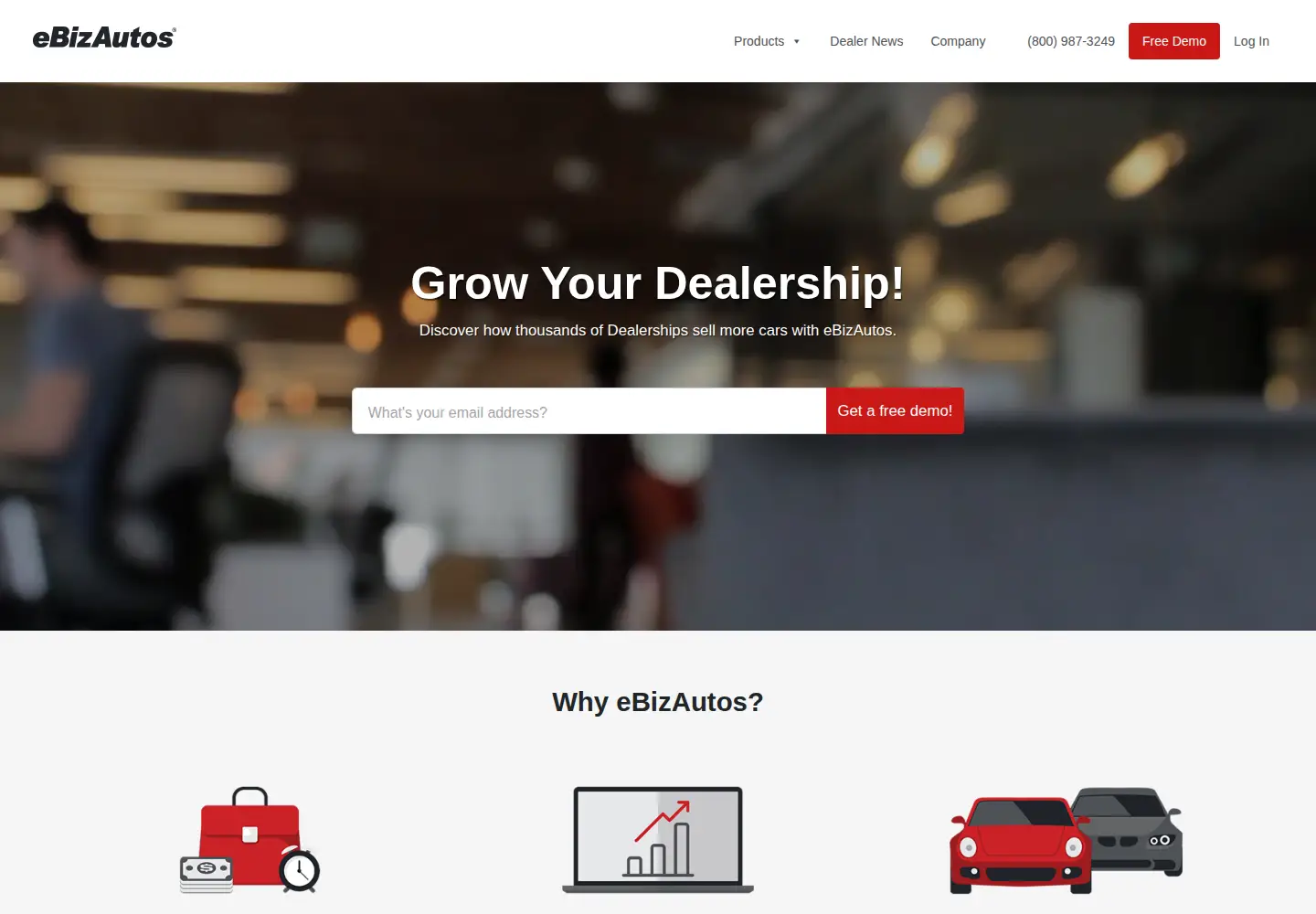 Captured homepage of ebizautos.com in the current scan