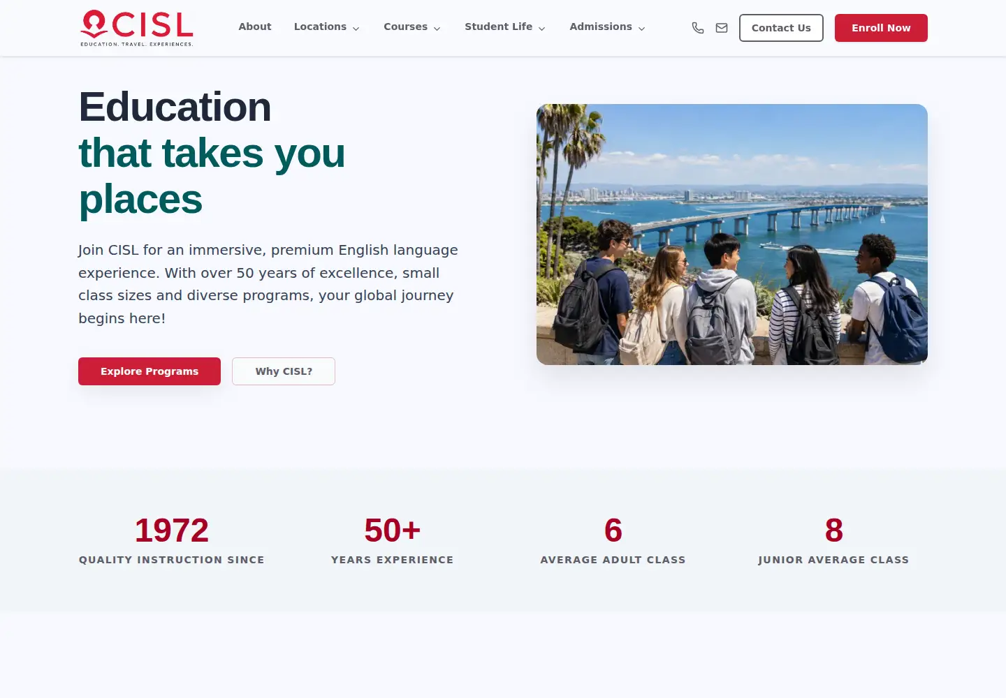 Captured homepage of cisl.edu in the current scan