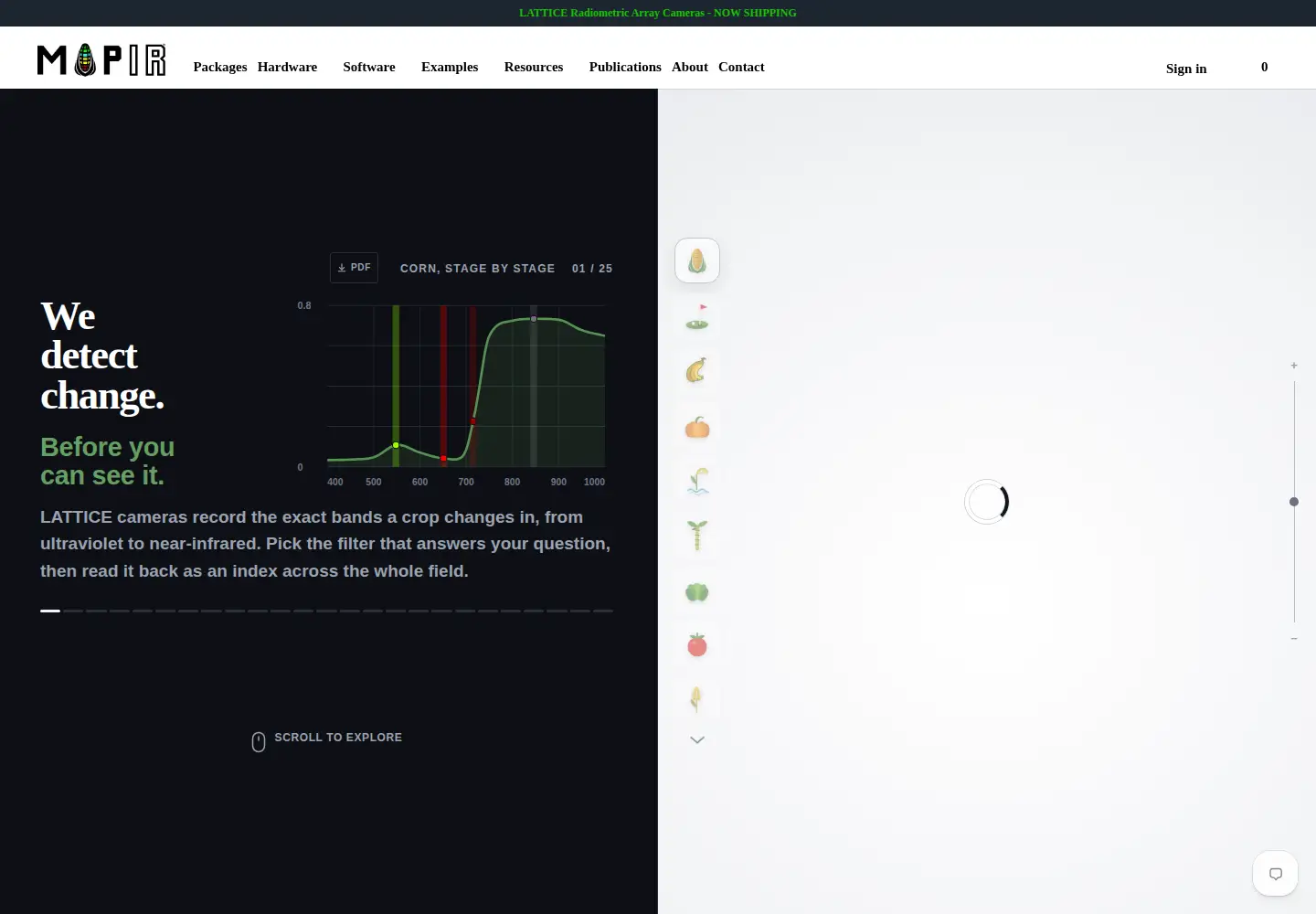 Captured homepage of mapir.camera in the current scan