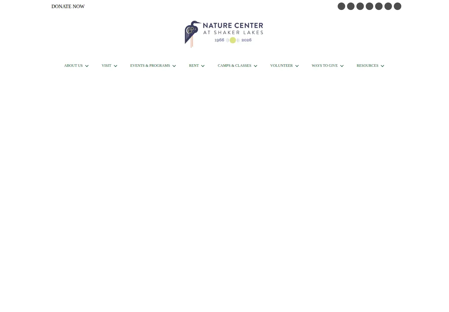 Captured homepage of shakerlakes.org in the current scan
