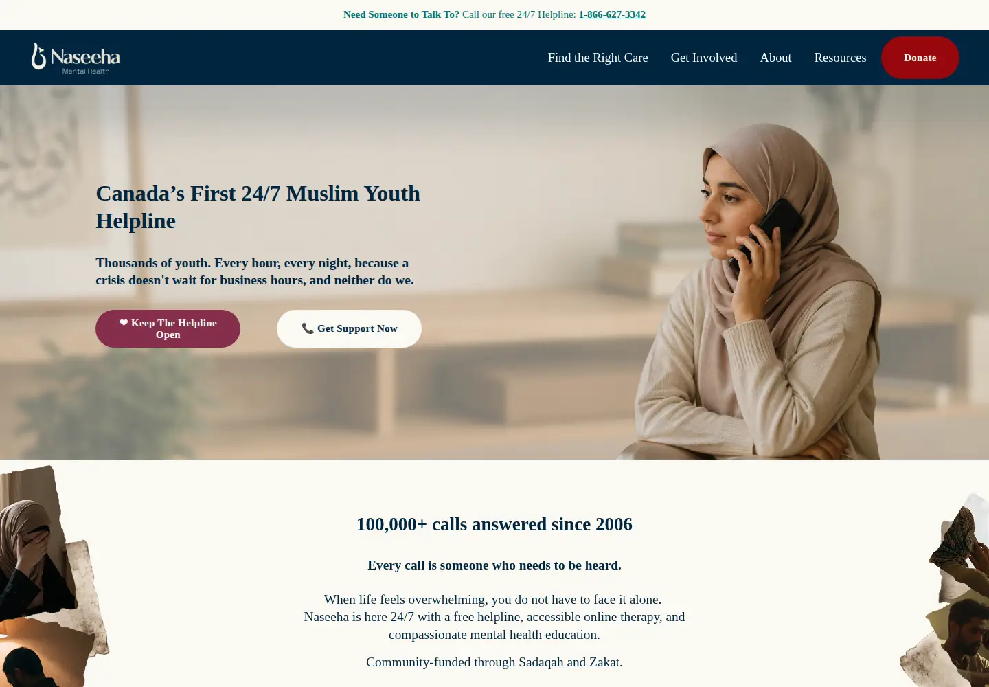 Captured homepage of naseeha.org in the current scan