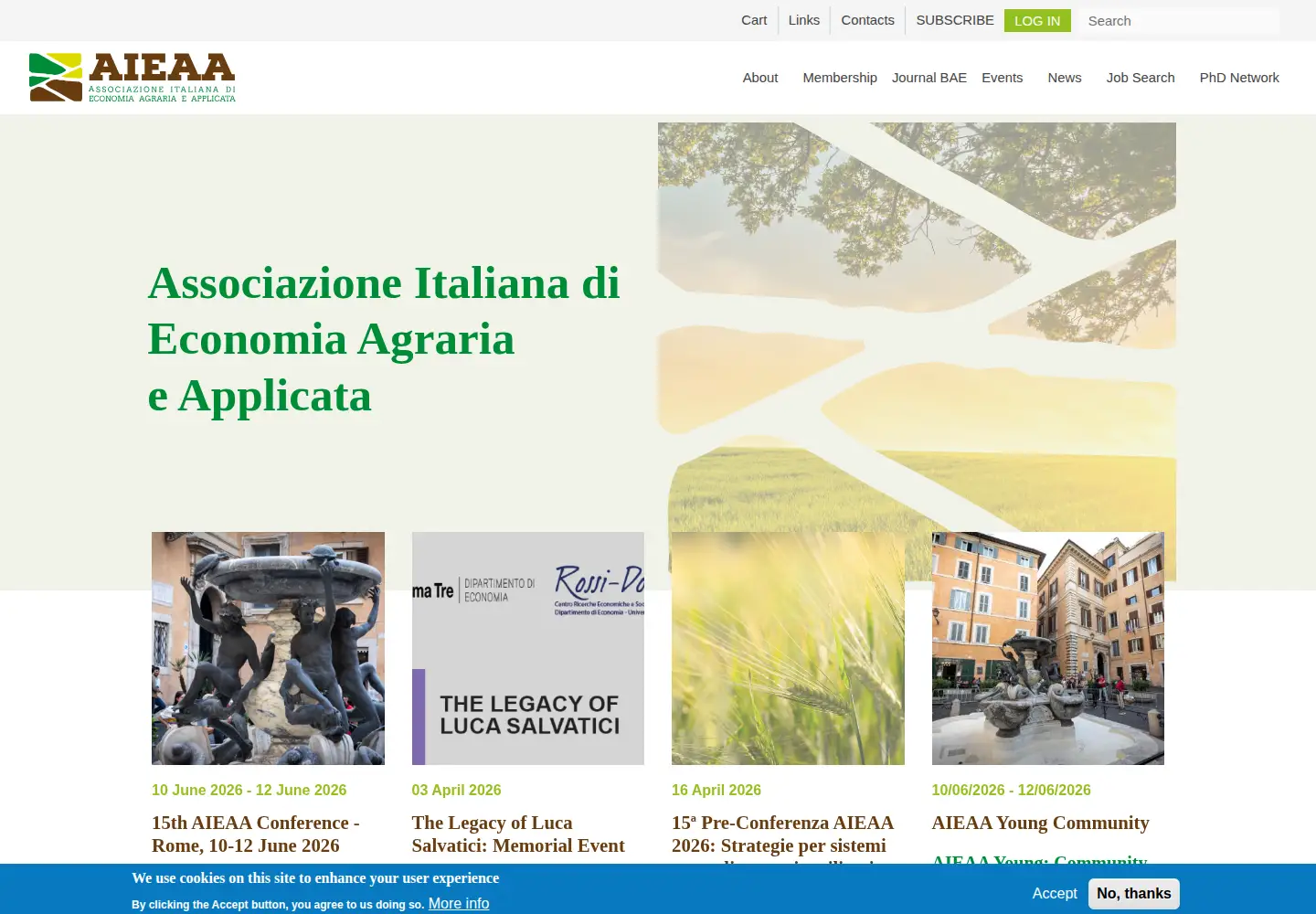 Captured homepage of aieaa.org in the current scan