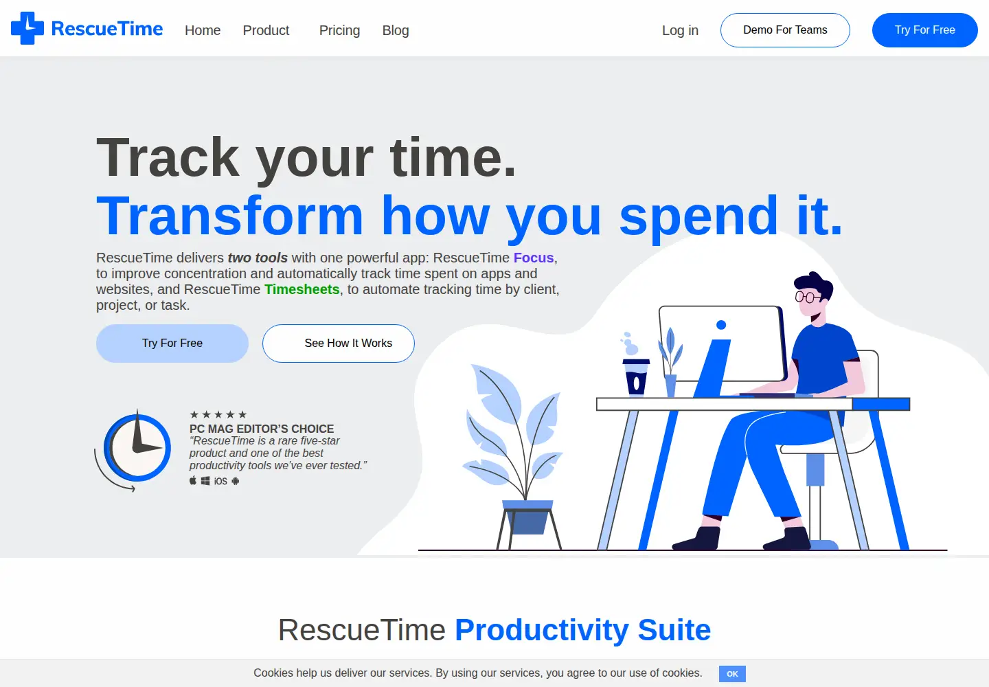 Screenshot of rescuetime.com