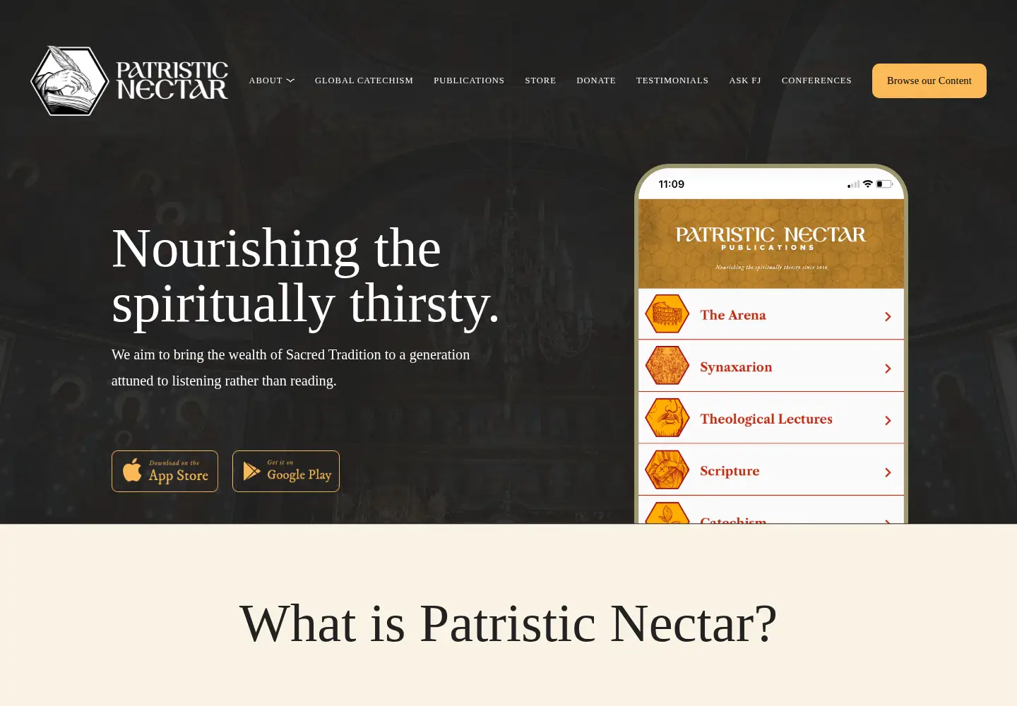 Screenshot of patristicnectar.org