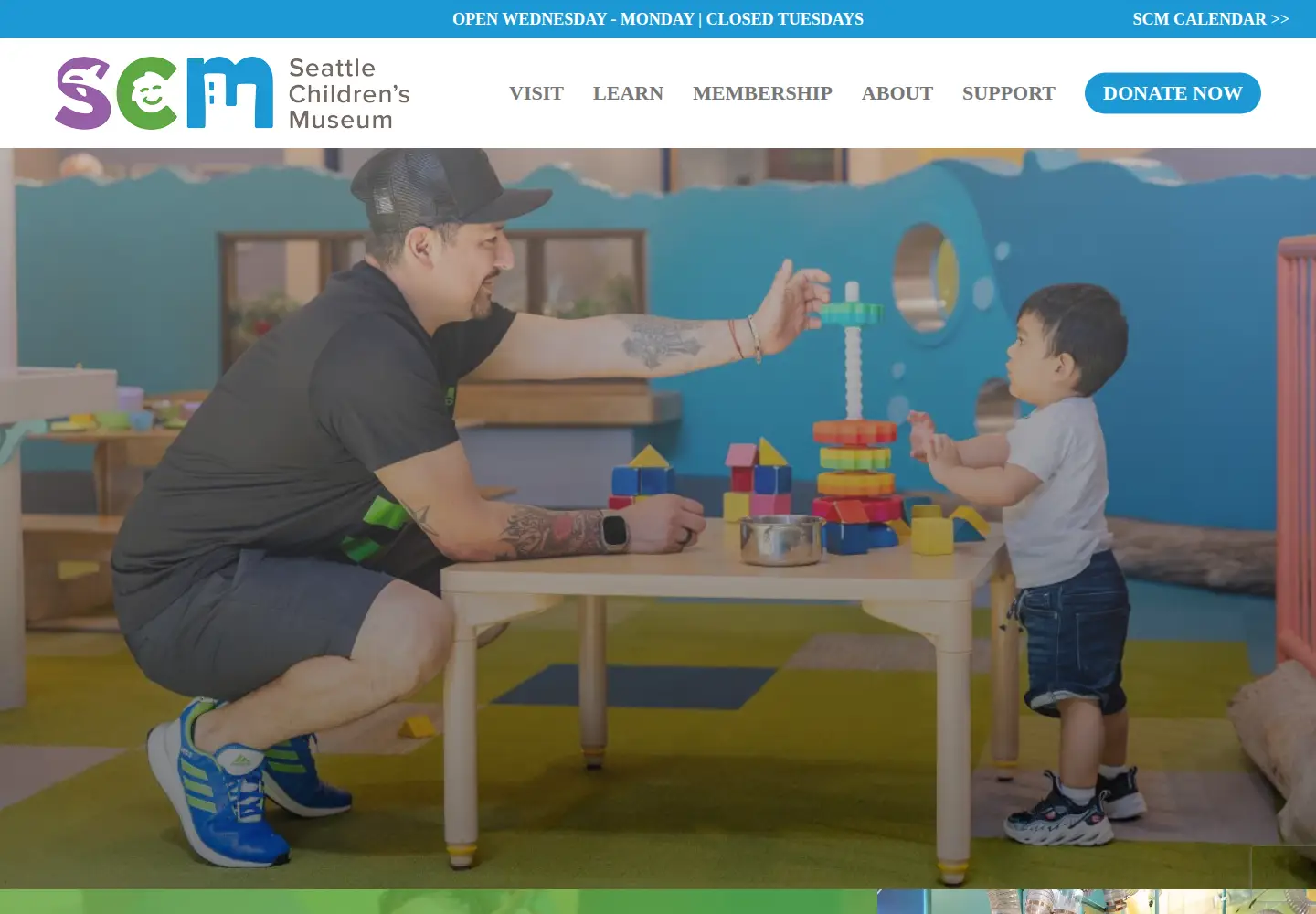 Screenshot of seattlechildrensmuseum.org