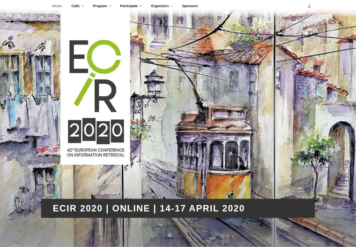 Screenshot of ecir2020.org
