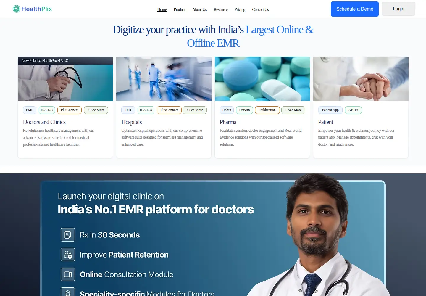 Captured homepage of healthplix.com in the current scan