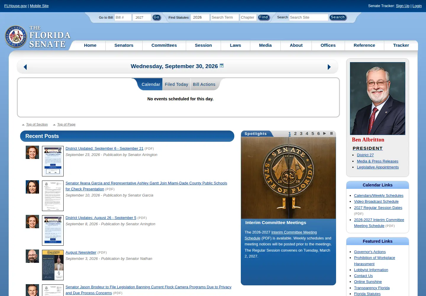 Screenshot of flsenate.gov