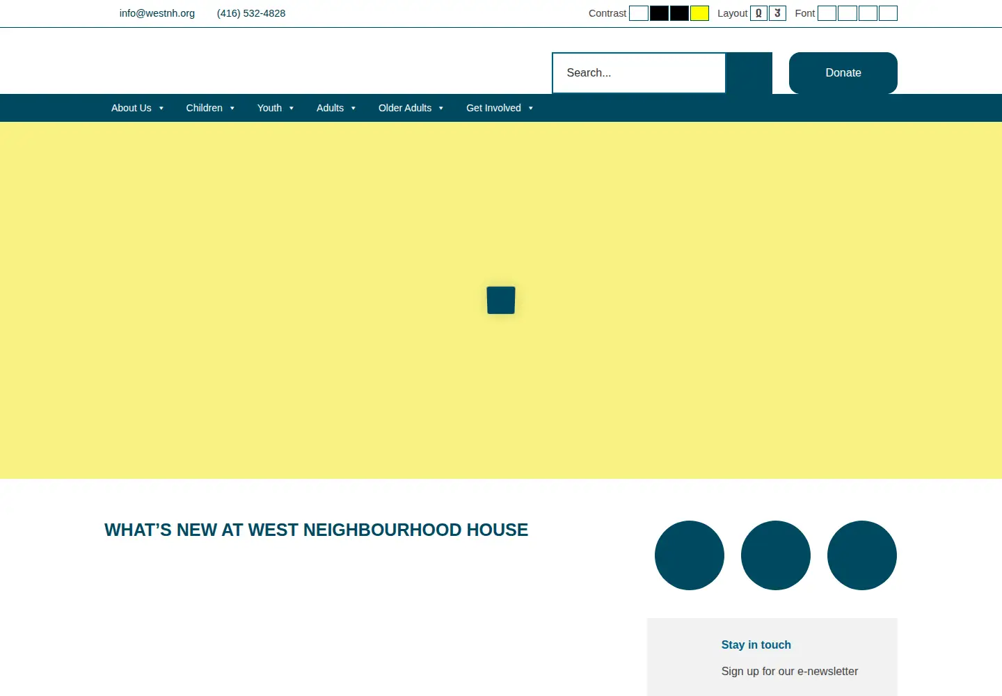 Captured homepage of stchrishouse.org in the current scan