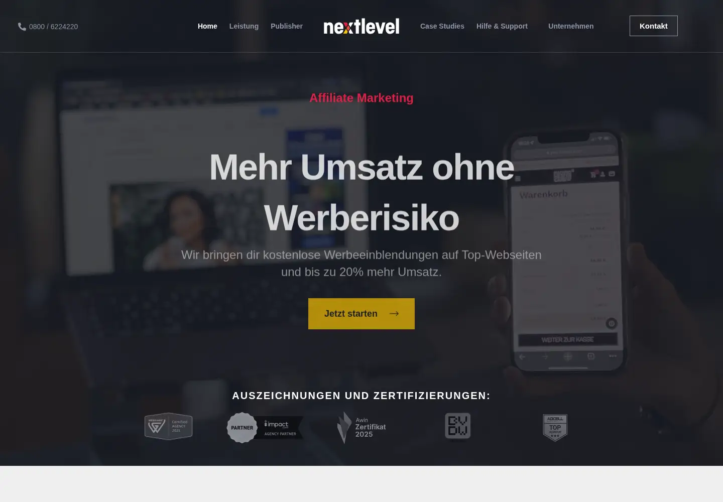 Captured homepage of nextlevel.sl in the current scan