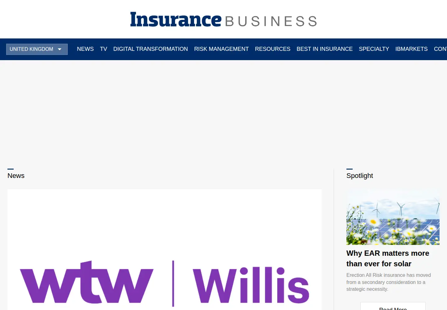 Screenshot of insurancebusinessmag.com