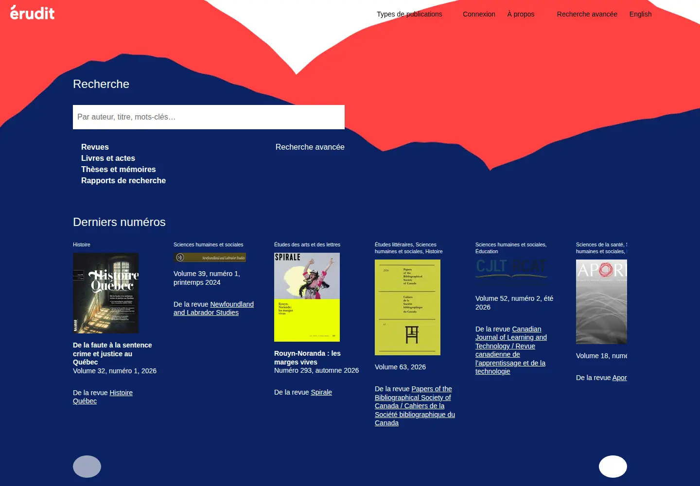 Screenshot of erudit.org