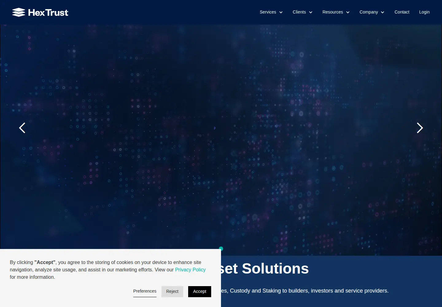 Captured homepage of hextrust.com in the current scan