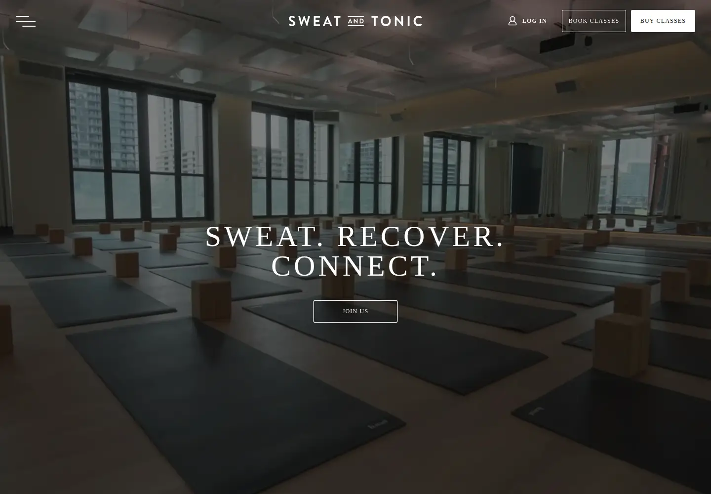 Captured homepage of sweatandtonic.com in the current scan