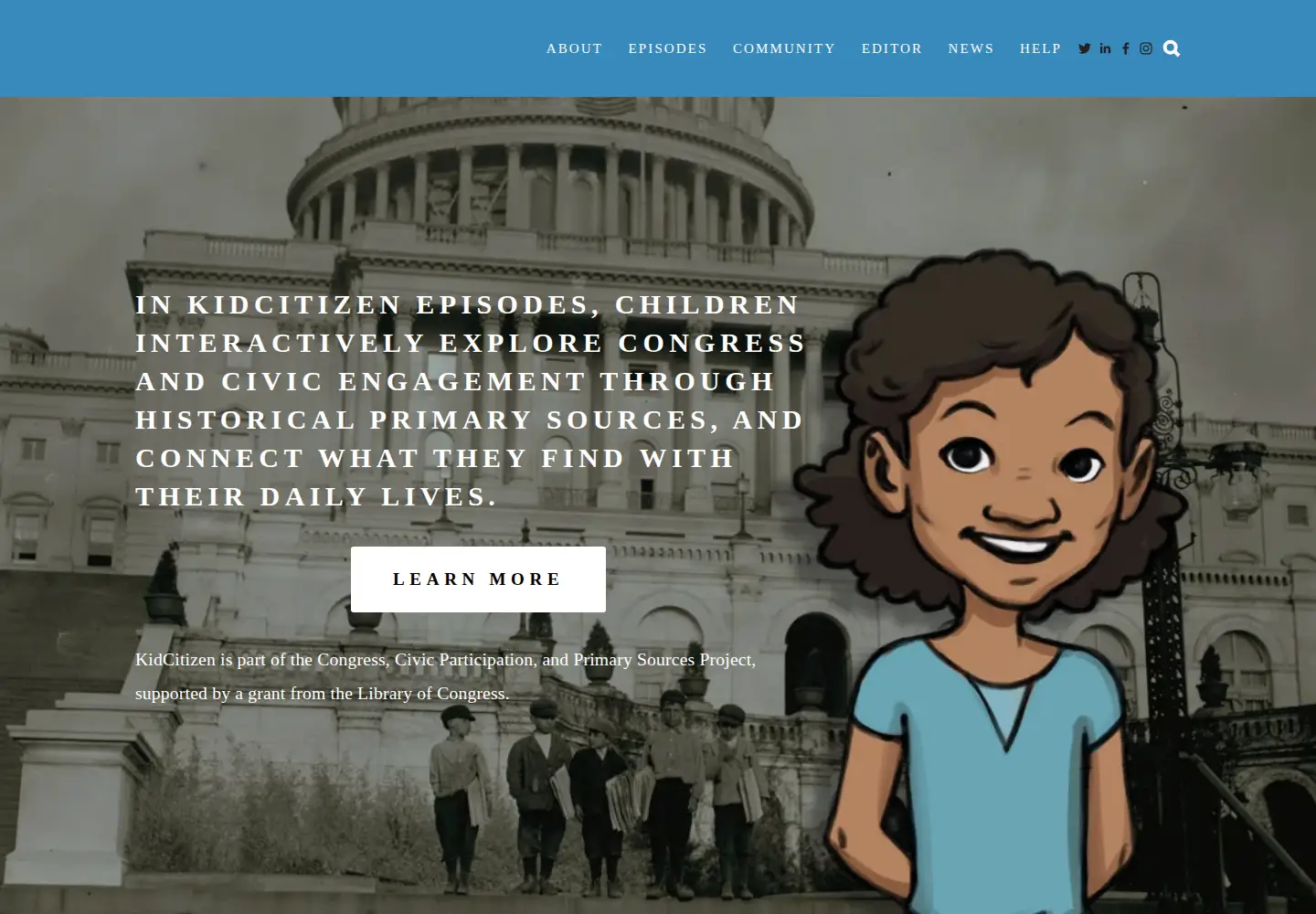 Screenshot of kidcitizen.net
