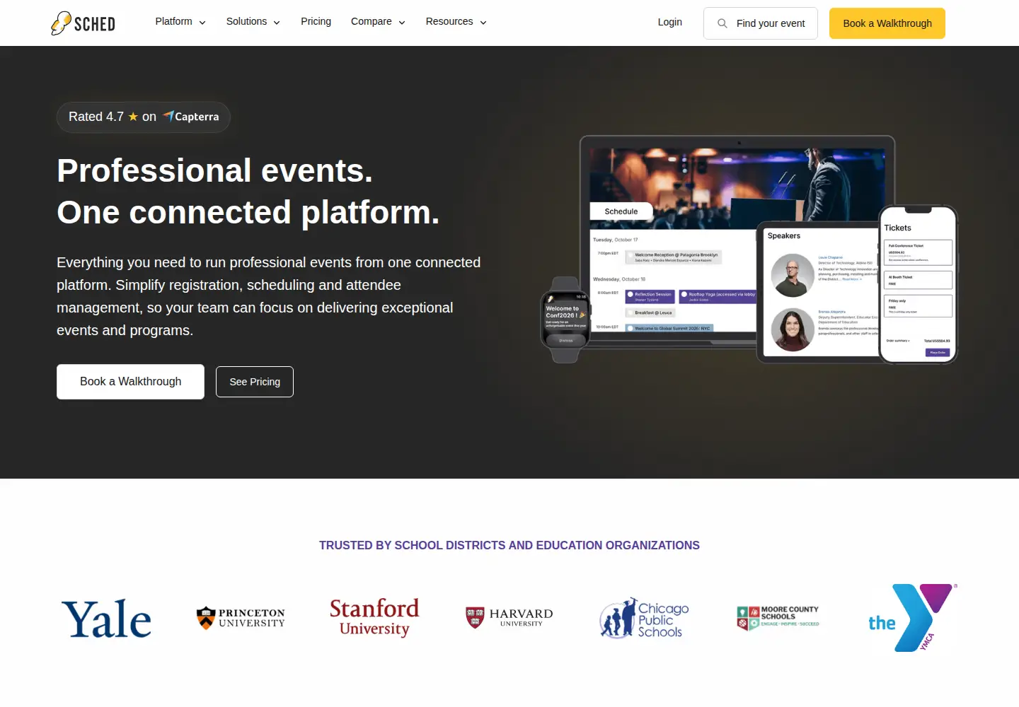 Screenshot of sched.co