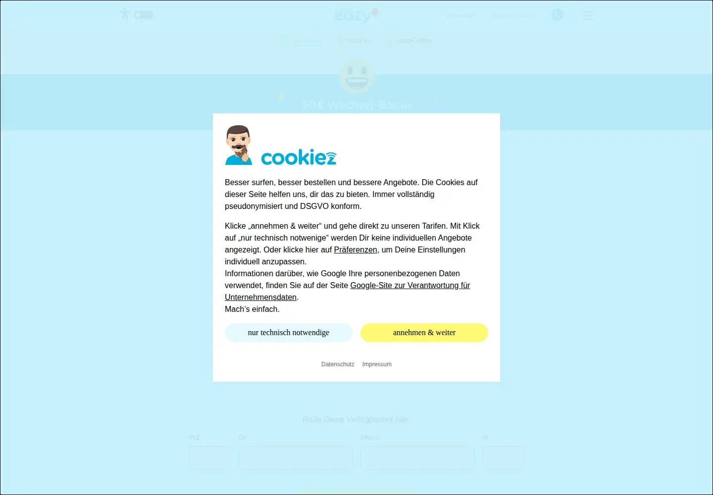 Screenshot of eazy.de