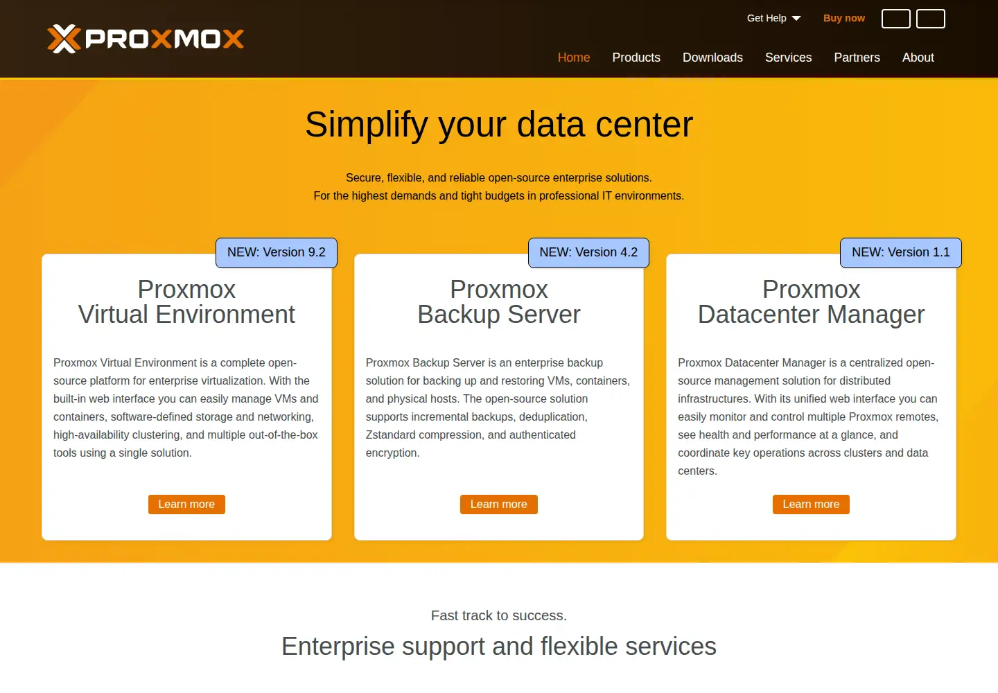 Captured homepage of proxmox.com in the current scan