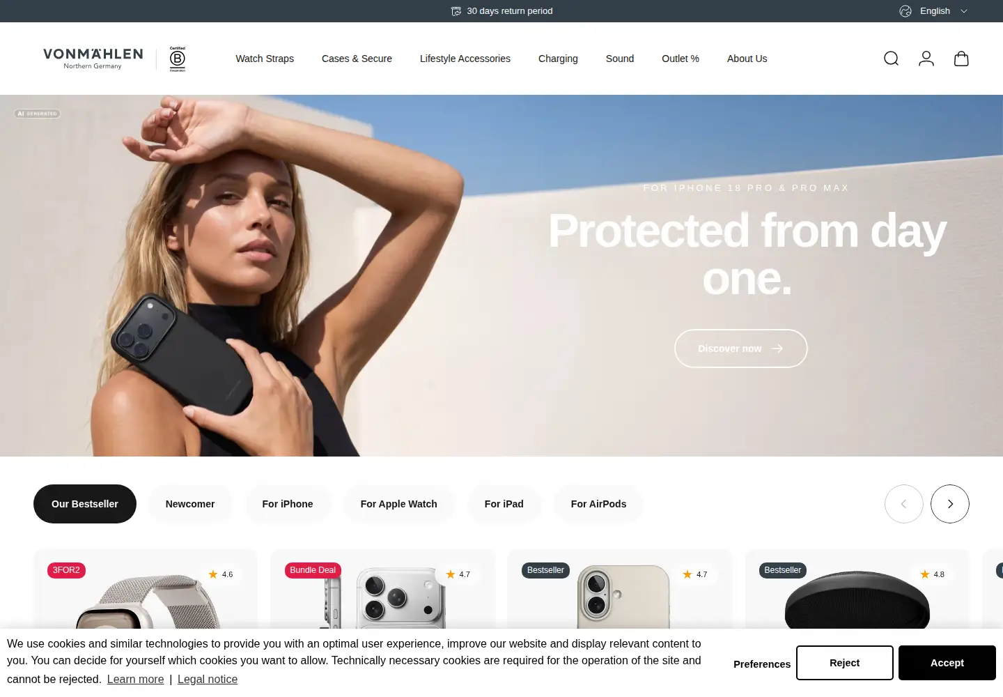 Screenshot of vonmaehlen.com