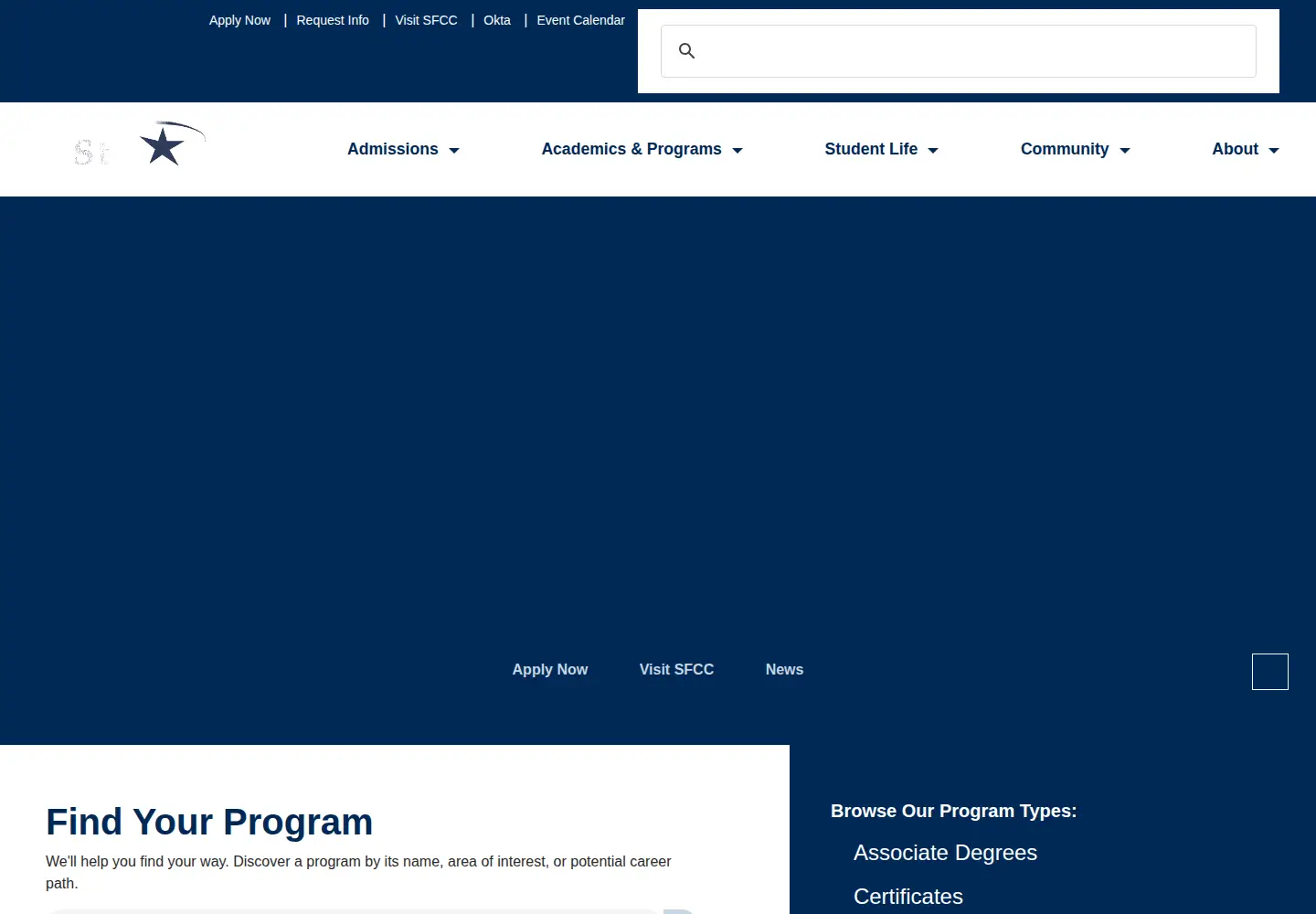 Screenshot of sfccmo.edu