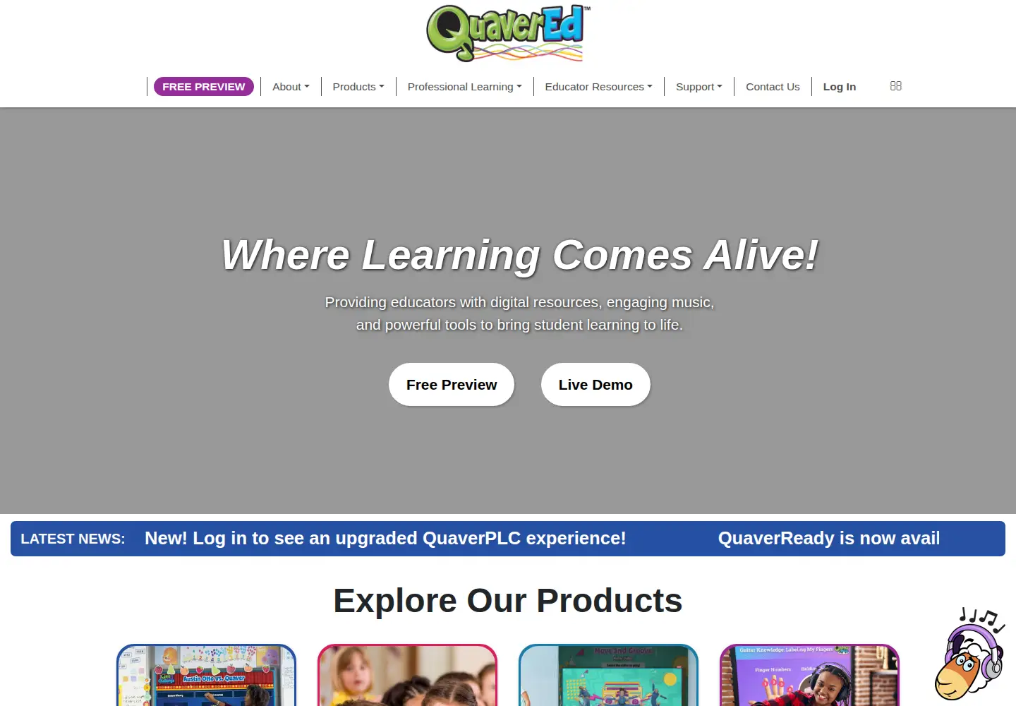 Captured homepage of quavered.com in the current scan