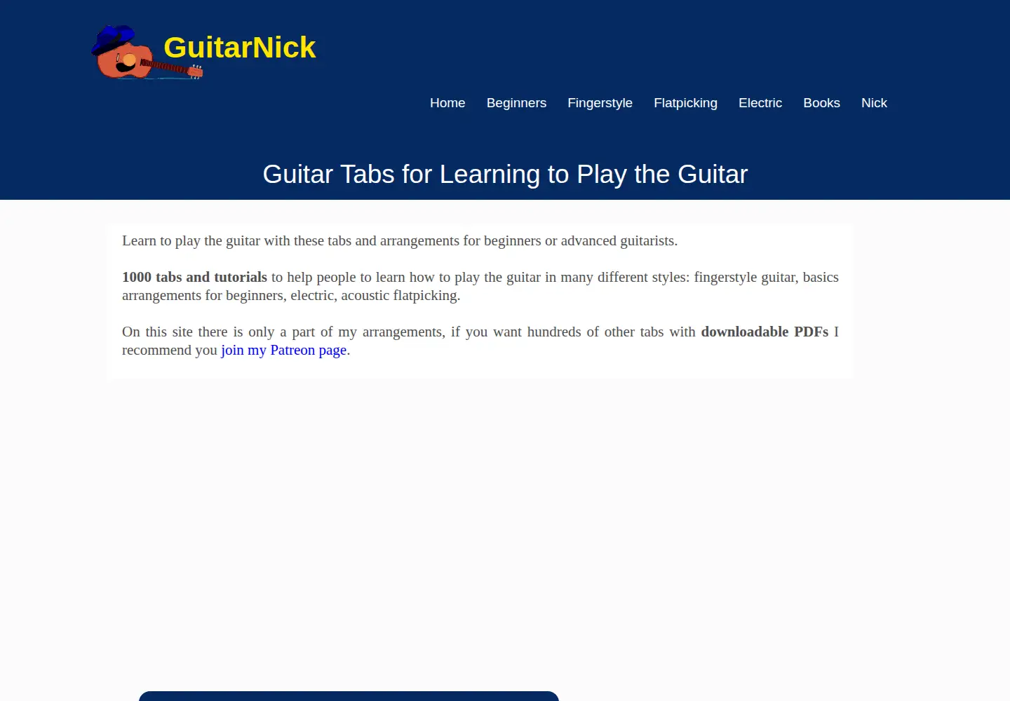 Screenshot of guitarnick.com