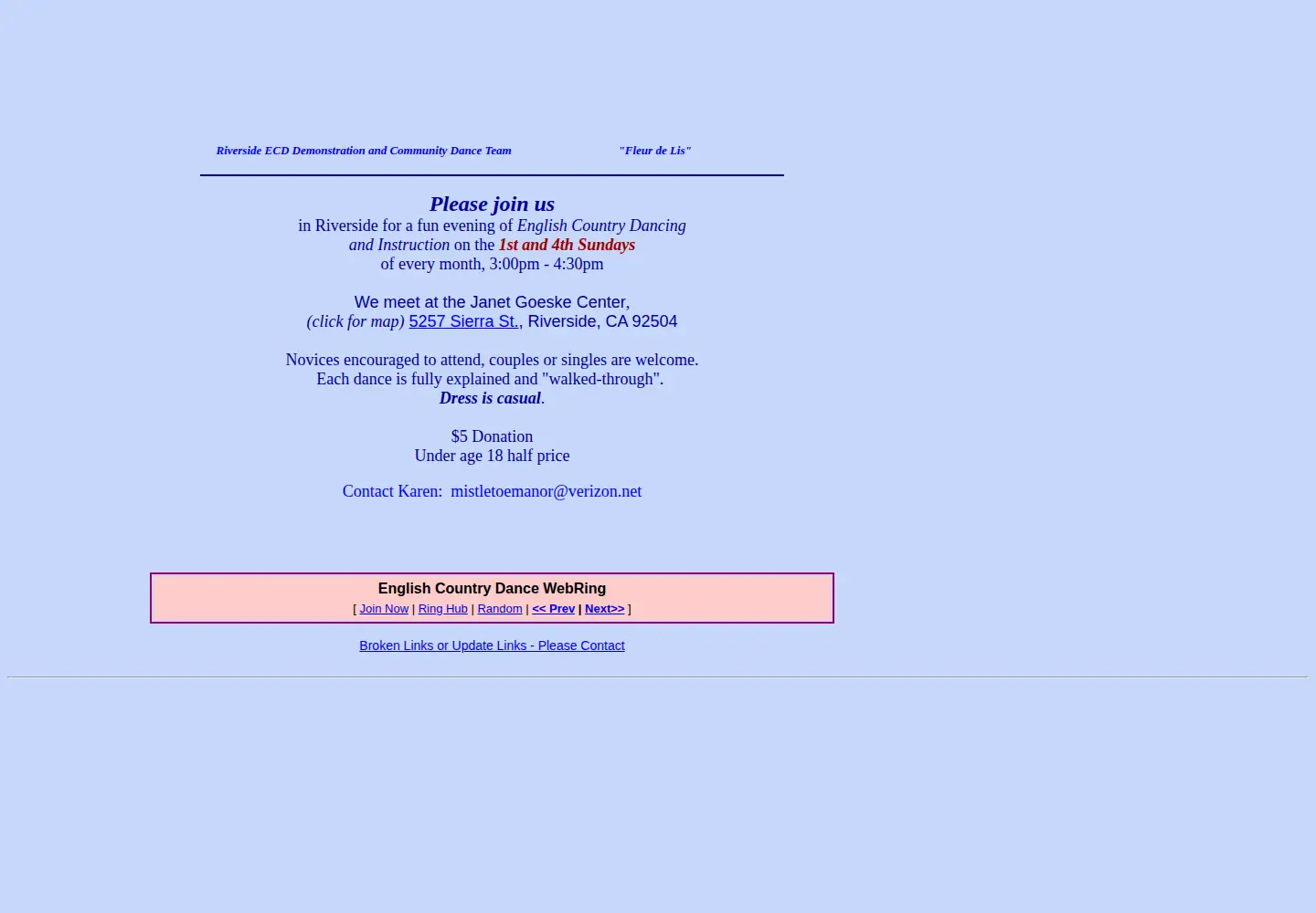 Screenshot of englishcountrydancing.org