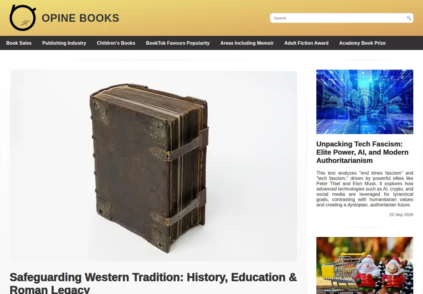 Captured homepage of opinebooks.com in the current scan