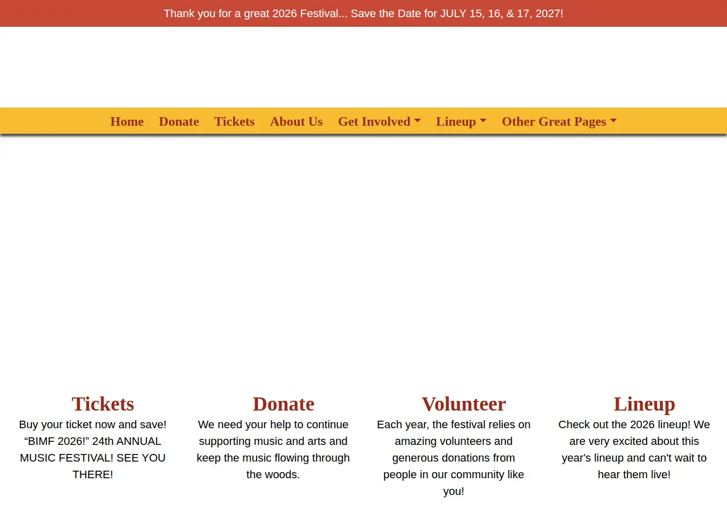 Captured homepage of bimf.net in the current scan