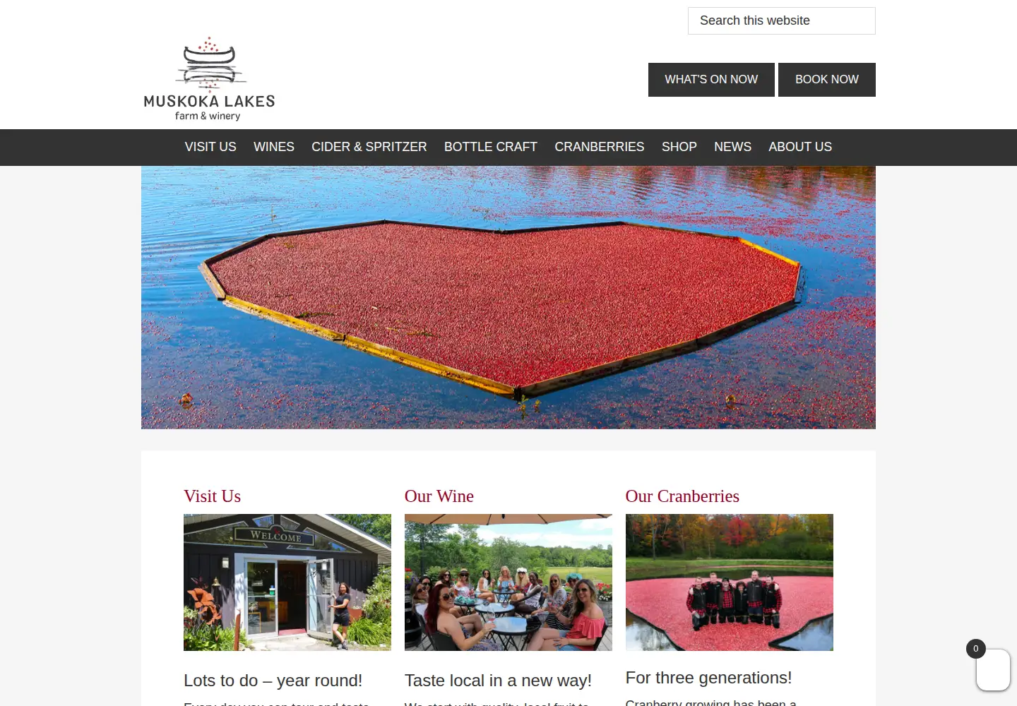 Captured homepage of cranberry.ca in the current scan