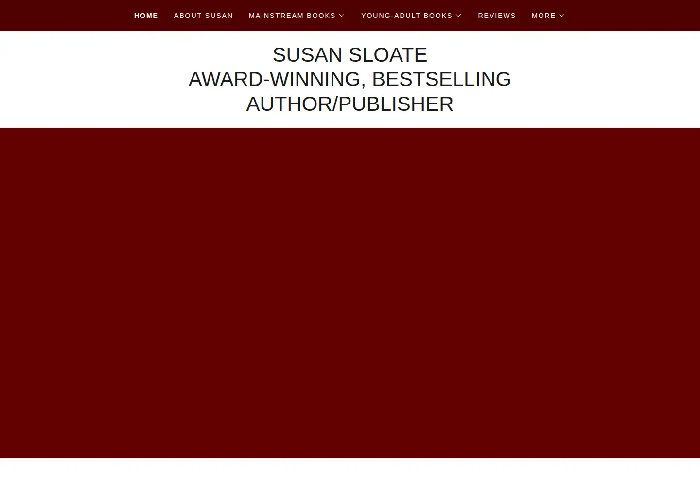 Captured homepage of susansloate.com in the current scan
