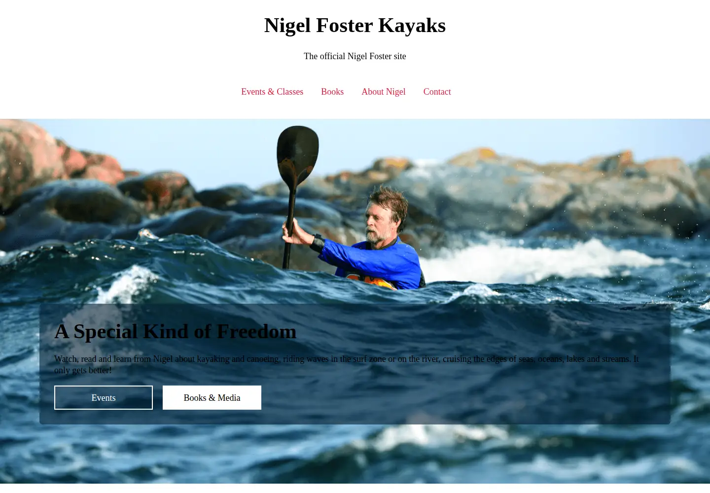 Screenshot of nigelkayaks.com