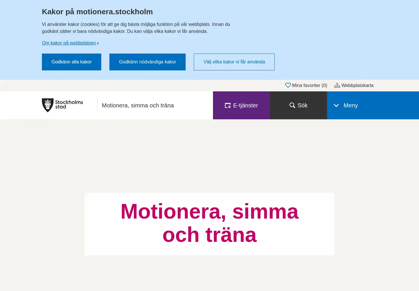 Captured homepage of motionera.stockholm in the current scan