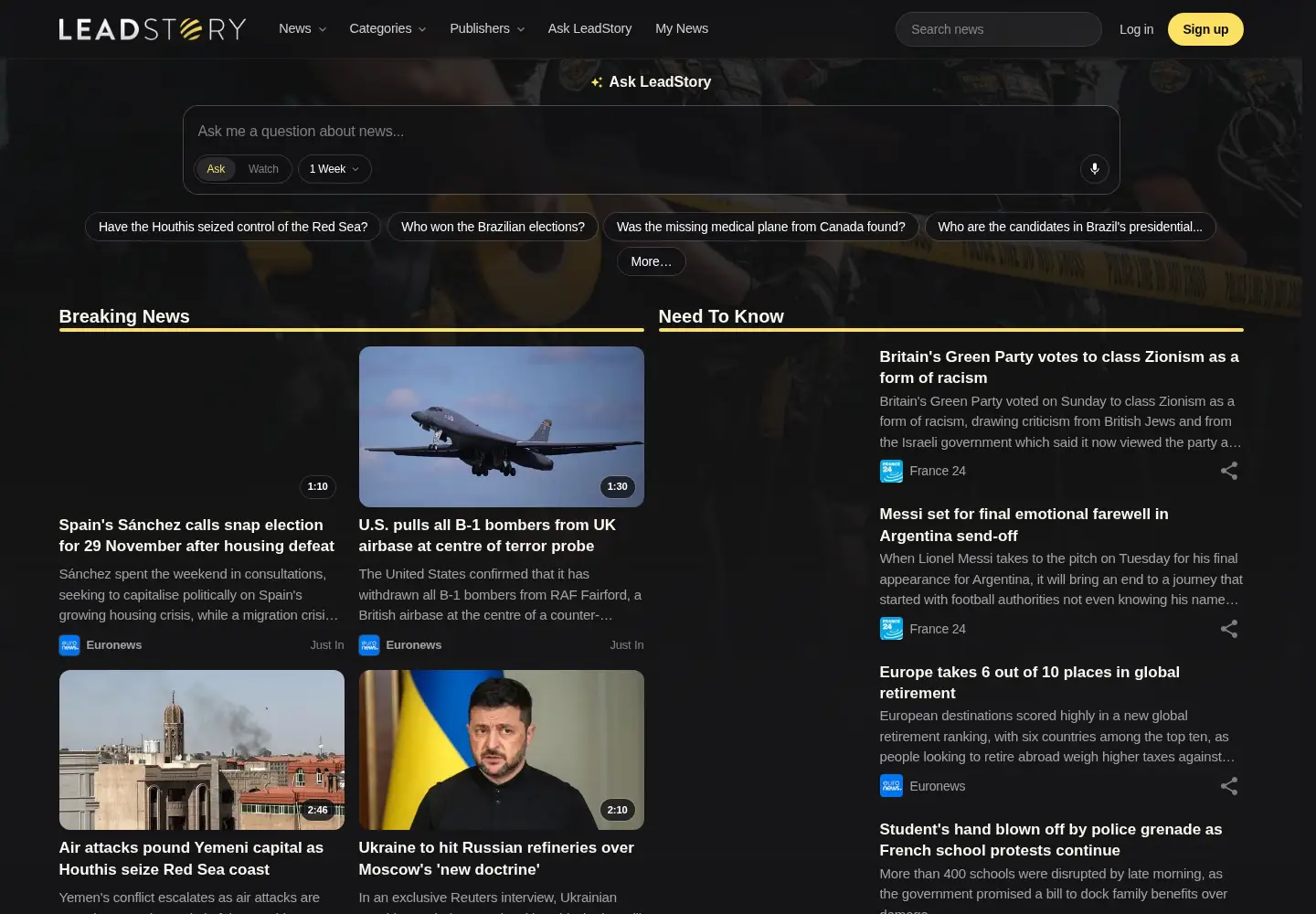 Captured homepage of leadstory.com in the current scan