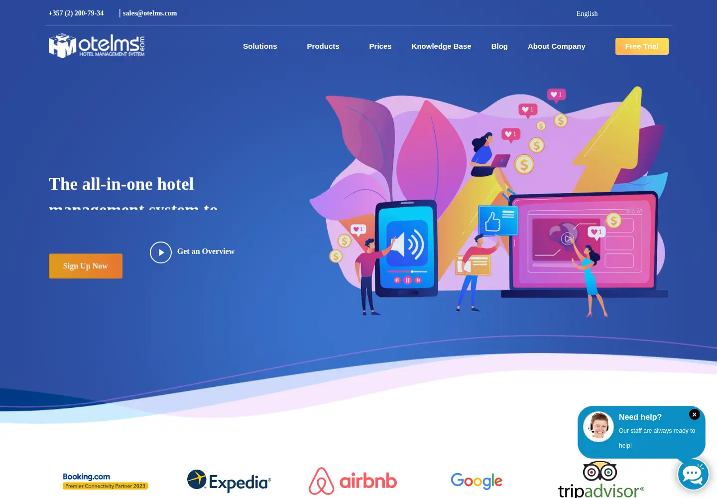 Screenshot of otelms.com
