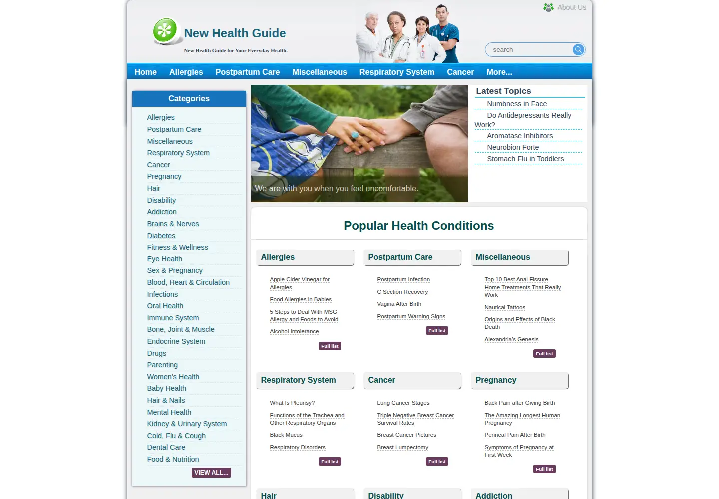 Screenshot of newhealthguide.org