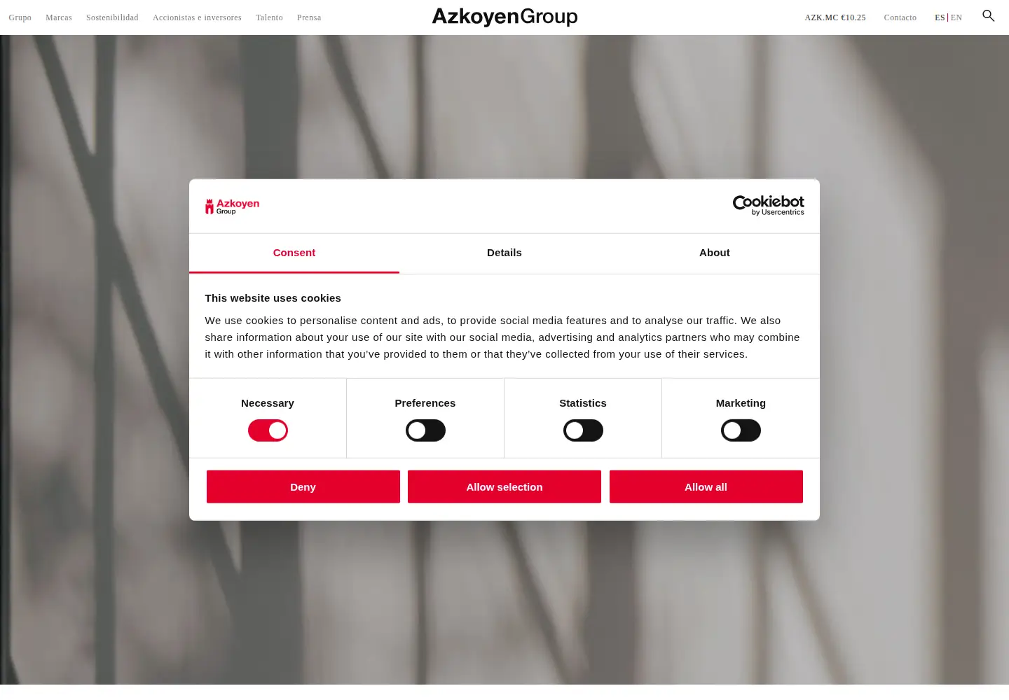 Screenshot of azkoyen.com